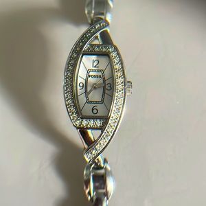 Vintage Fossil Ladies Rhinestone Watch